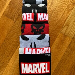Marvel Punisher Men’s Crew Socks 6-Pack Black Size 8-12 New